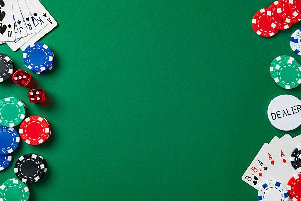 Poker chip stack at live table